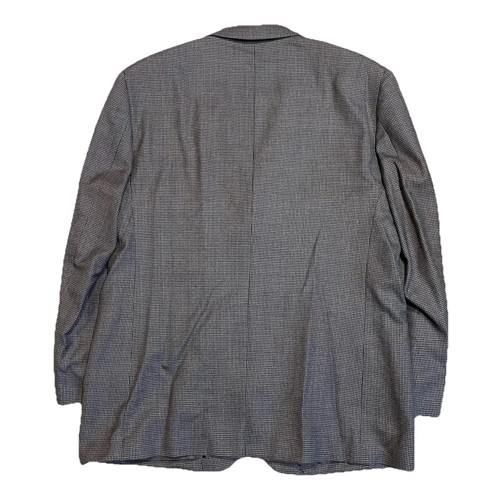 Joseph Feiss‎ Mens Sport Coat 44R Houndstooth Wool Blazer Gray Grandpa Aesthetic